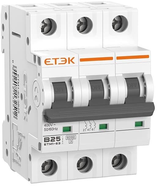 Автоматический выключатель ETEK ETM1-63UH 3P 63A 15kA | Е-Энерджи