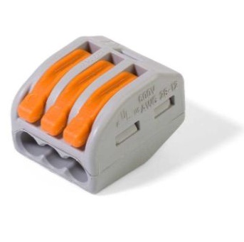Клемма универсальная ETEK KV222-413GO 3 соед. 32A 4мм2 | Е-Энерджи