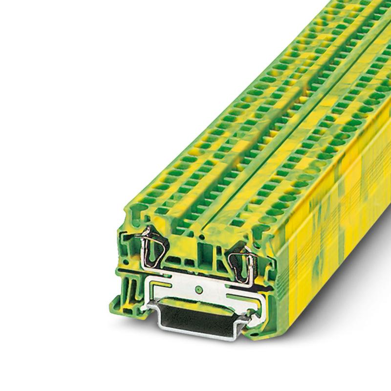 Заземляющая клемма на DIN-рейку пружинная ETEK ST4-PE 4мм² 32A желто-зеленая | Е-Энерджи