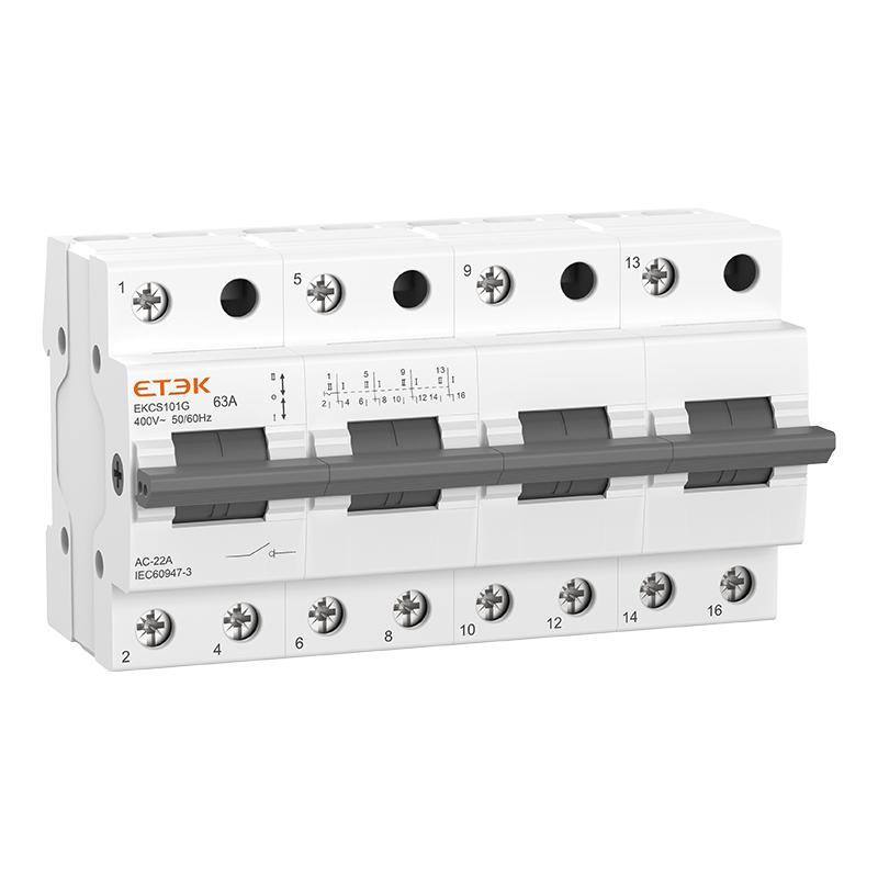 Трехпозиционный переключатель нагрузки 1-0-2 ETEK EKCS101 4P 125A | Е-Энерджи