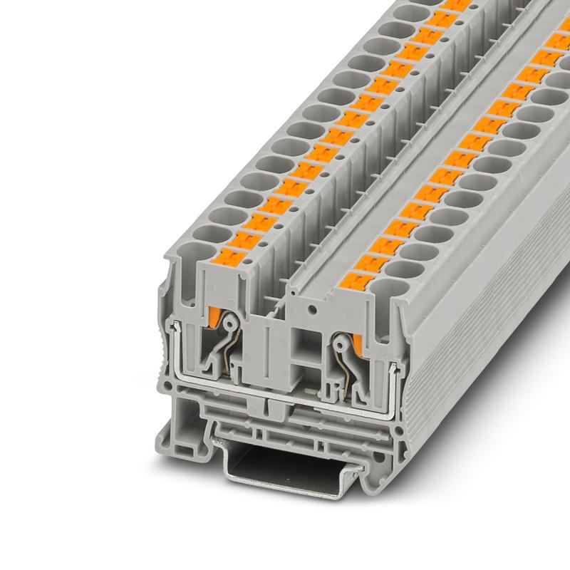 Колодка клеммная на DIN-рейку push-in ETEK PT 6 6мм² 41A серая | Е-Энерджи