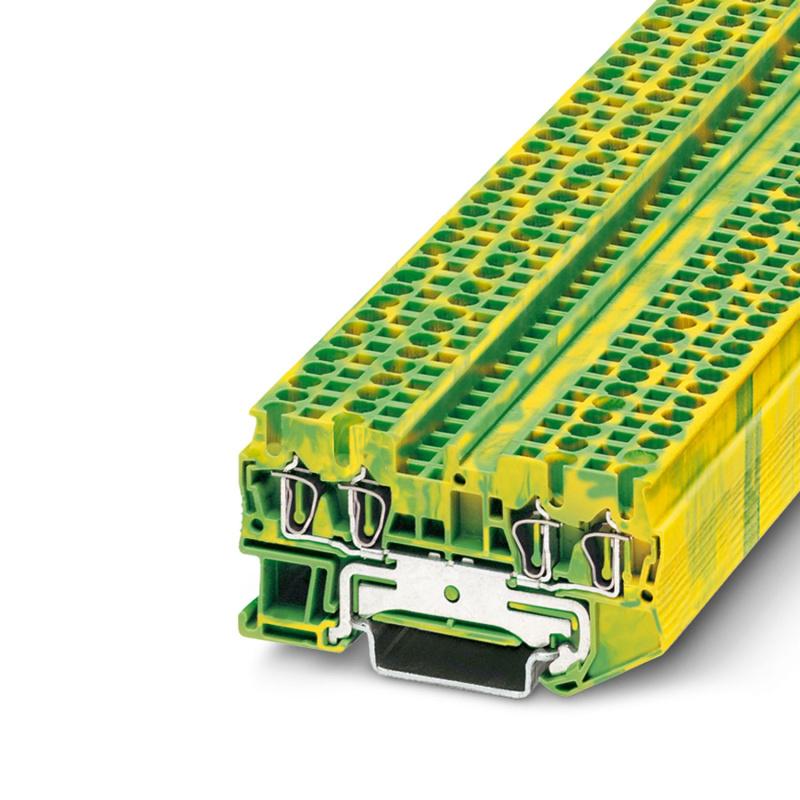 Заземляющая клемма на DIN-рейку пружинная ETEK ST2.5-QUATTRO-PE 2.5мм² 24A желто-зеленая | Е-Энерджи