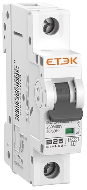 Автоматический выключатель ETEK ETM1-63UH 1P 2A 15kA | Е-Энерджи