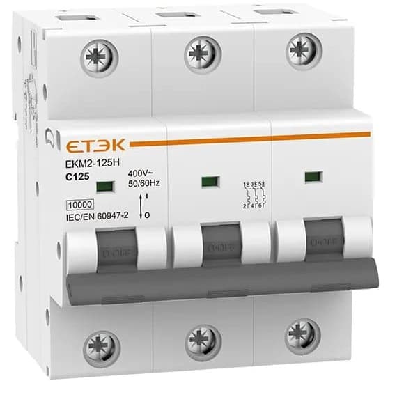 Автоматический выключатель ETEK EKM2-125H 3P 125A 10kA | Е-Энерджи