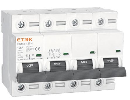 Автоматический выключатель ETEK EKM2-125H 4P 125A 10kA | Е-Энерджи