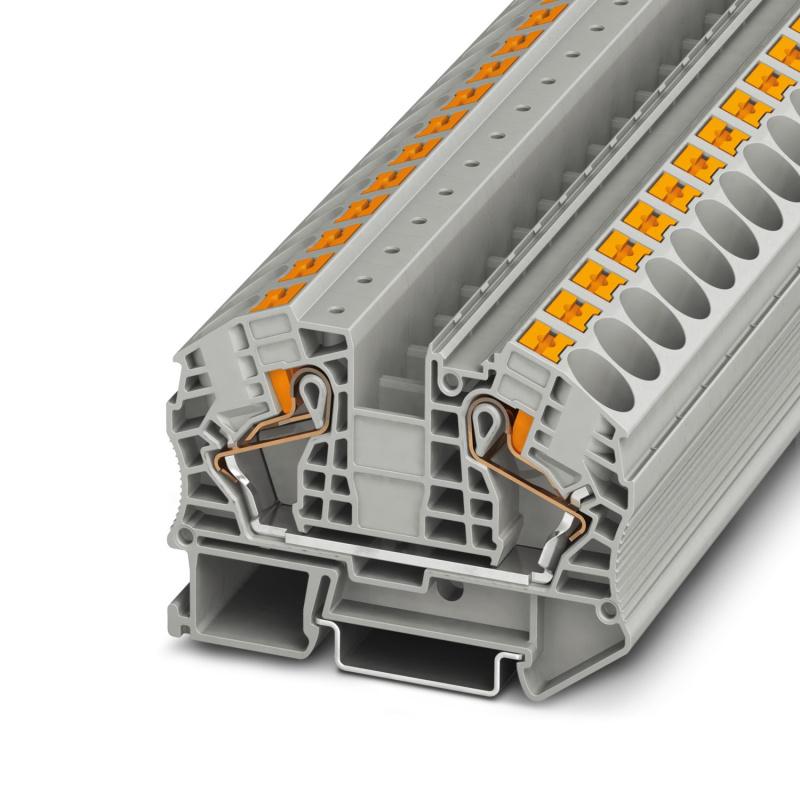 Колодка клеммная на DIN-рейку push-in ETEK PT 16 16мм² 76A серая | Е-Энерджи