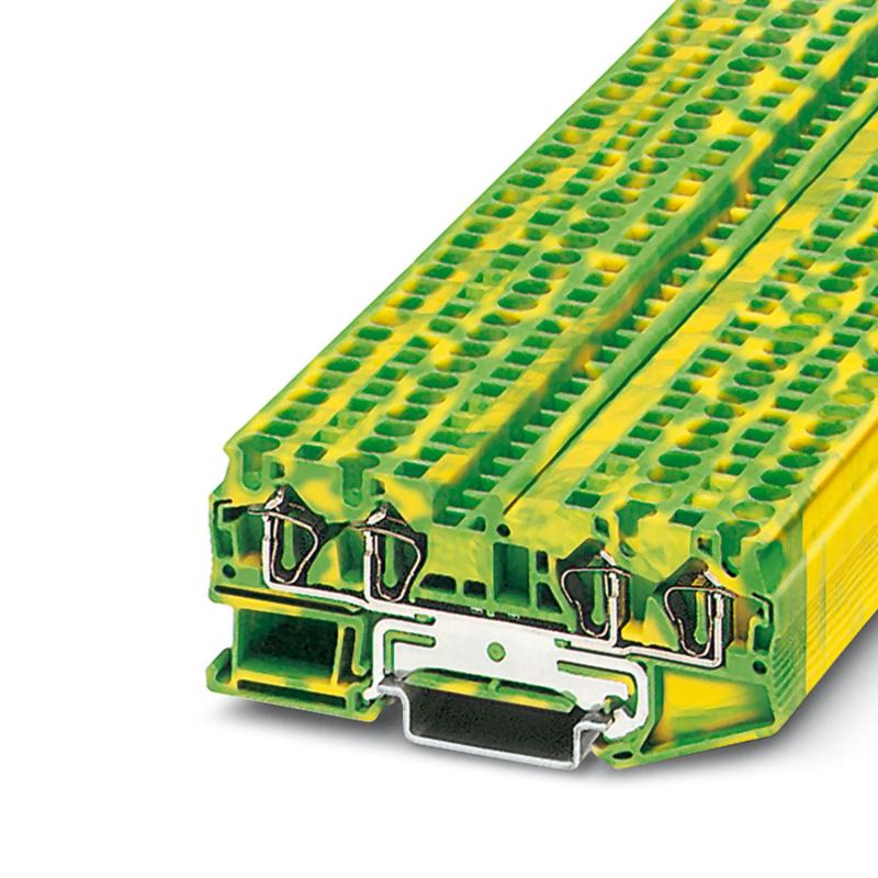 Заземляющая клемма на DIN-рейку пружинная ETEK ST4-QUATTRO-PE 4мм² 32A желто-зеленая | Е-Энерджи