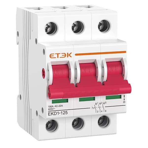 Выключатель нагрузки ETEK EKD1-125 3P 100A | Е-Энерджи