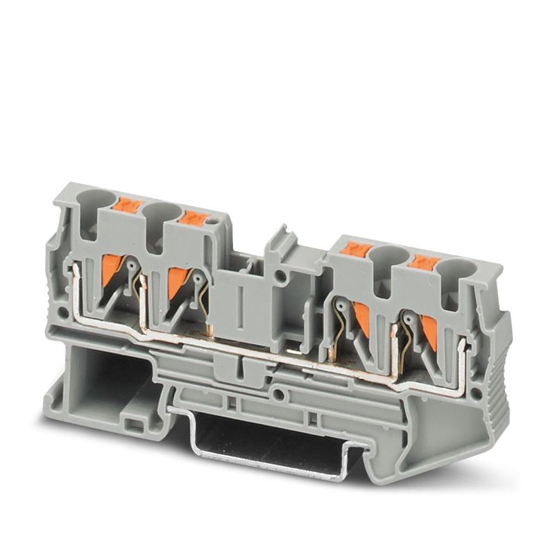Колодка клеммная на DIN-рейку push-in ETEK PT 4-QUATTRO 4мм² 32A серая | Е-Энерджи