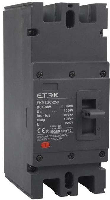 Модульный автоматический выключатель постоянного тока ETEK EKM6DC-250 2P 250A 1000VDC 15kA | Е-Энерджи