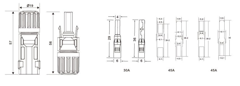 Коннектор MC4 PV-EK01 45A 1000VDC | Е-Энерджи