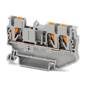 Колодка клеммная на DIN-рейку push-in ETEK PT 2.5-TWIN 2.5мм² 24A серая | Е-Энерджи